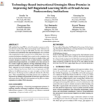 Technology-Based Instructional Strategies Show Promise in Improving Self-Regulated Learning Skills at Broad-Access Postsecondary Institutions