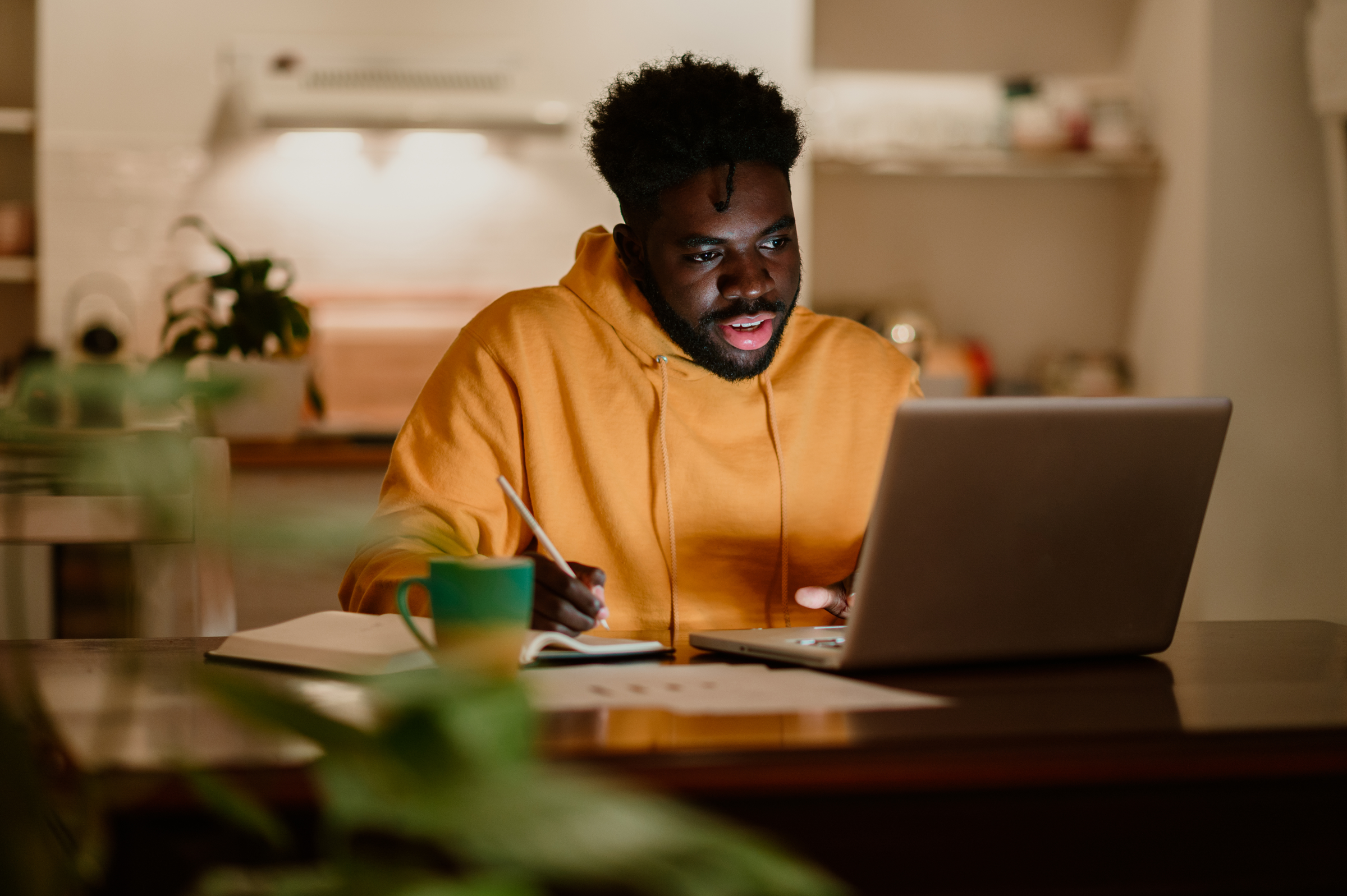 Online student on laptop