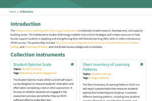A screenshot of the EdInstruments collection on self-directed learning.